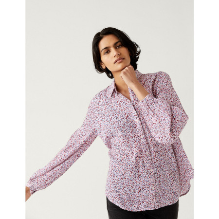 M&S - Kemeja - Pure Cotton Striped Collared Longline Shirt