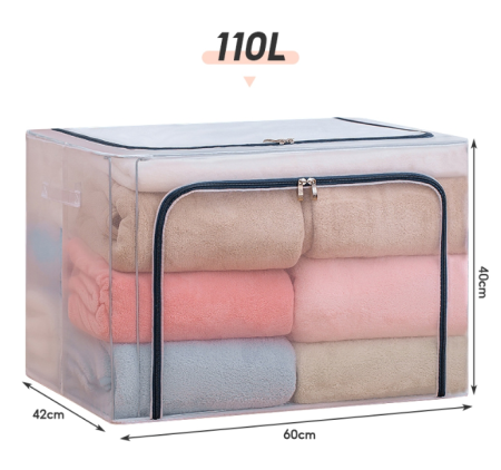 PACKONE 110L Storage Box PVC Lipat - Transparan Waterproof