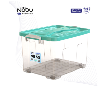NOBU SMART STORAGE CONTAINER BOX 55L TEMPAT PENYIMPANAN TRANSPARANT - Tosca, Transparant 55L