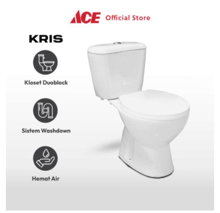 Ace Kris Kloset Duduk Duoblock Washdown Ac2108 - Putih Sitting Toilet Wc Duduk Perlengkapan Kamar Mandi Bathroom Tools