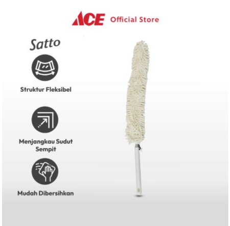 Ace Satto Kemoceng Flexible Cleaning Tool Microfiber Broom Stick Alat Pembersih Debu Dust Cleaner Alat Kebersihan Peralatan Rumah
