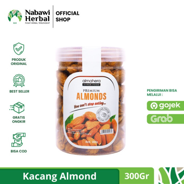 Kacang Almonds Almahera Premium 300Gr - Cemilan Sehat