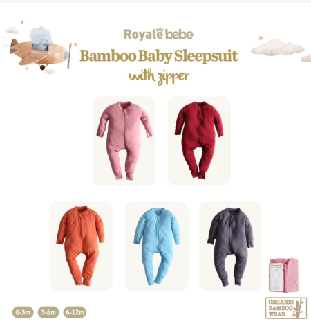 Royale Bebe - Sleepsuit Bayi (Baby Sleepsuit With Zipper)