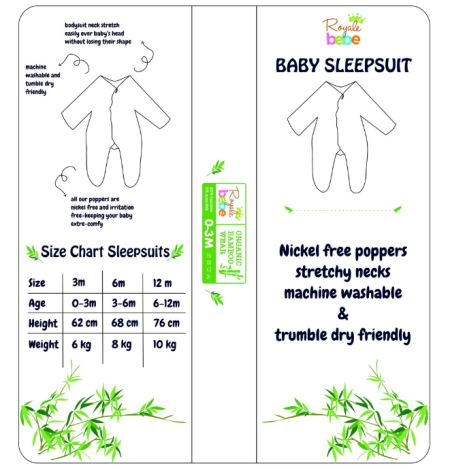 Royale Bebe - Sleepsuit Bayi (Baby Sleepsuit With Zipper)