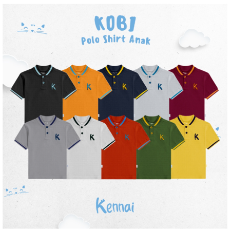 Kennai Baju Anak Polo Shirt Kobi Usia 1 - 10 Tahun