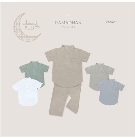 KEOLA - Setelan Baju Koko Anak Ramadhan (Setelan Muslim Koko Set Anak) Usia 1 – 6 Tahun / Koko Ramadan Premium Cotton