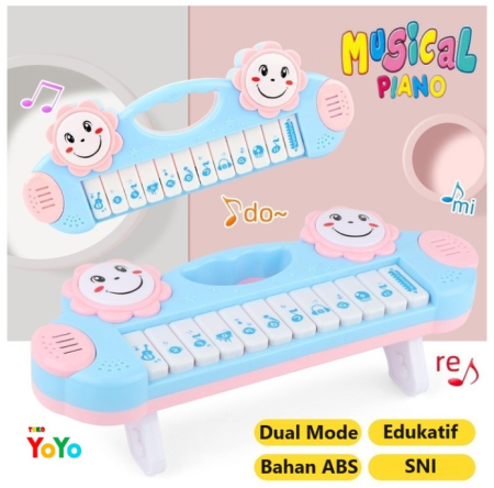 TokoYoyo Mainan Piano Anak Bayi Musik Edukasi Dual Mode Alat Musik Keyboard Balita Childs Toys Education Laki Laki Perempuan