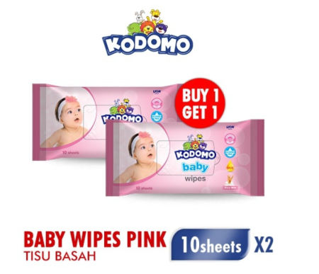 Kodomo Tisu Basah Antibakterial Rice Milk Pink Bag Isi 10 Buy 1 Extra 1