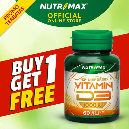 BUY1GET1 Nutrimax Vitamin Vit D3 1000 IU 60 Kapsul - untuk Kesehatan Tulang Gigi Imunitas Osteoporosis Autoimun