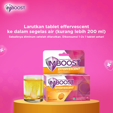 Imboost Effervescent Vitamin C Suplemen Daya Tahan Tubuh Rasa Jeruk @8 Tablet