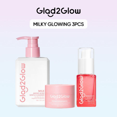 Glad2Glow all in 1 Milky Glowing Skincare Set 3pcs