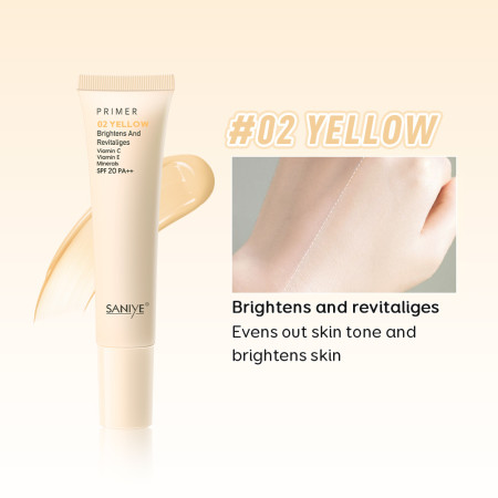 SANIYE Primer Cream Invisible Pore Makeup Base All Day Matte #02 Yellow Oil Control Wajah Kosmetik R3054