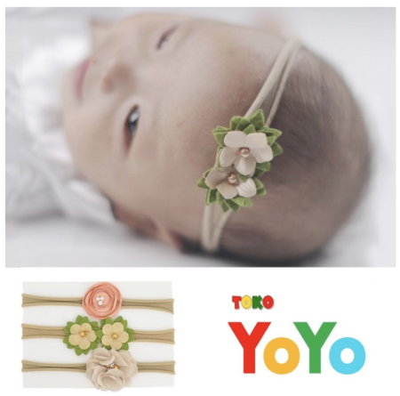 TokoYoyo Bandana Bayi Bunga Set 3pcs / Bando Anak Bayi Bunga / Baby Headband