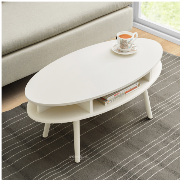 IFURNHOLIC Pieree Oval Coffee Table I Meja Tamu Minimalis I Meja Sofa Oval