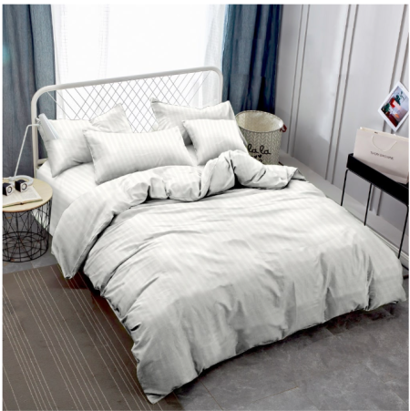 Vallery Quincy - Bed Cover Set King 180x200 Tinggi 30 Emboss - White