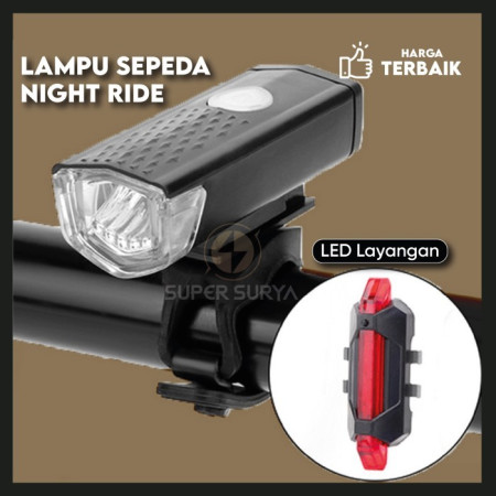 Lampu Sepeda LED Aksesoris Olahraga Outdoor Anti Air USB Rechargeable
