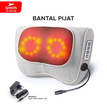 SPEEDS Bantal Pijat 20 Kepala Pijat Multifungsi Massage Pillow Portabel Alat PIjat Leher Elektrik 070-28