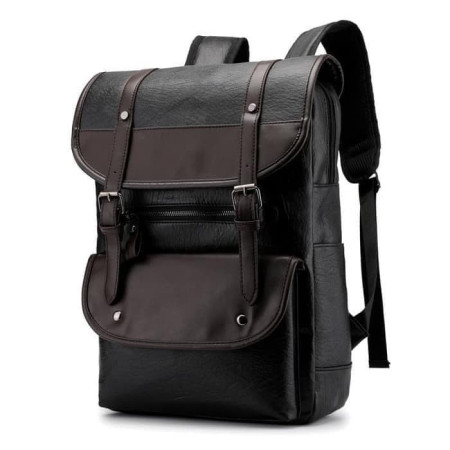 Tas Ransel Punggung Backpack Laptop Travel PU Leather Kulit