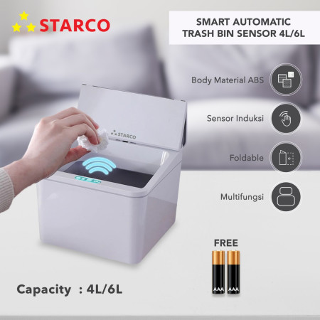 Starco Smart Automatic Trash Bin Tempat Sampah Tong Sampah Sensor 4L/6L