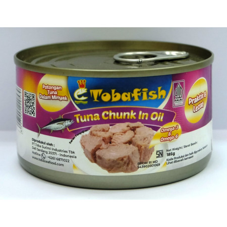 Tuna Kaleng dalam Larutan Minyak / Tuna Can Chunk in Oil - 185 gram / Canned Tuna Tobafish