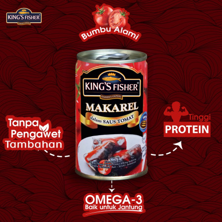 Kings Fisher makarel mini saus Tomat Makanan Kaleng 155 gr