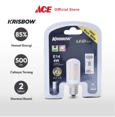 Ace Krisbow Corn Bohlam Led 4 Watt Warm White E14 - Kuning Bulb Lampu Cahaya Kuning Indoor Outdoor Light Led Light Bolam