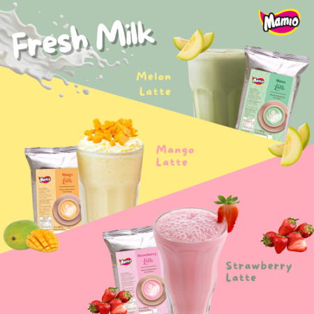 Paket Bundling Mamio Latte Series Strawberry Mango dan Melon 500gr