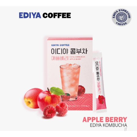 EDIYA Kombucha Apple Berry 1Box 20T - Minuman Kemasan Korea | Minuman Instan Sachet