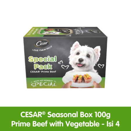 Cesar Makanan Anjing Premium Basah Seasonal Box 100 gr - isi 4