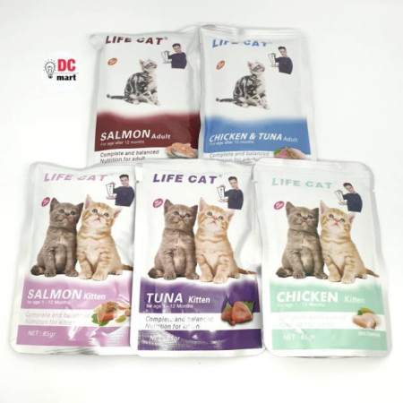 LIFE CAT Pouch 85gr Wet Cat Food / Makanan Kucing Basah 85Gr