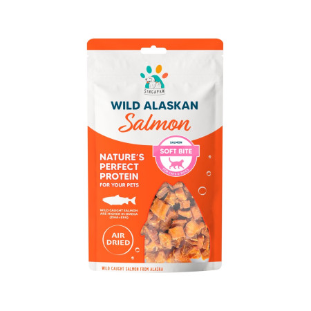 Singapaw Prime Alaskan Salmon Soft Bite Cat Snack Kucing Cemilan Cat Treats Cocok untuk Kucing Snack Sehat dan bergizi