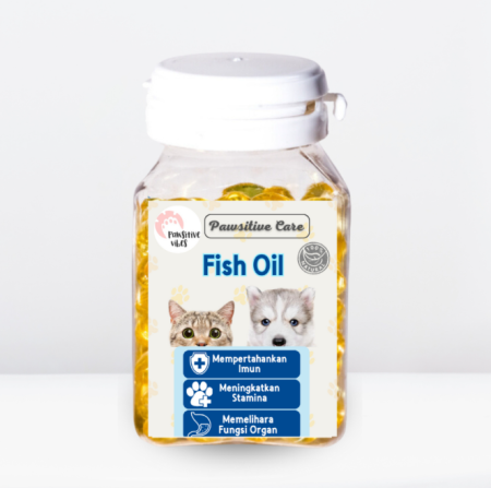 Pawsitive vibes Minyak Ikan Vitamin Kucing Anjing Fish Liver Oil 150 Kapsul