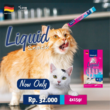 Vitakraft Cat Liquid kemasan isi 4 sachet. Snacks / Treats untuk Kucing
