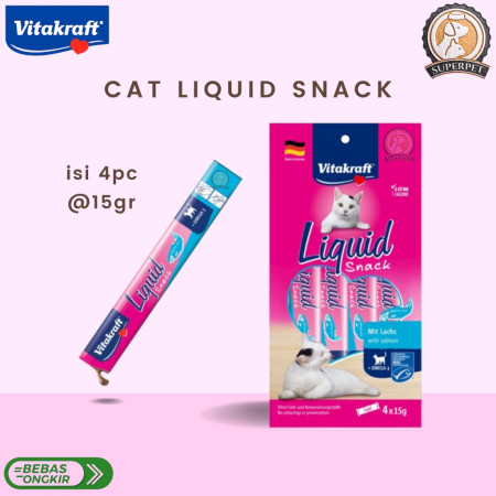 Vitakraft Cat Liquid kemasan isi 4 sachet. Snacks / Treats untuk Kucing