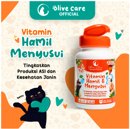 Olive Care Vitamin Kucing HAMIL & MENYUSUI untuk Produksi Asi, Perkembangan Bayi, Multivitamin Induk Kucing dan Menjaga Nafsu Makan