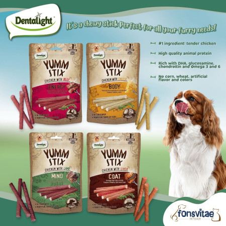 Dentalight Yumm Stix Cheweable Dog Treats 50g - Snack Anjing
