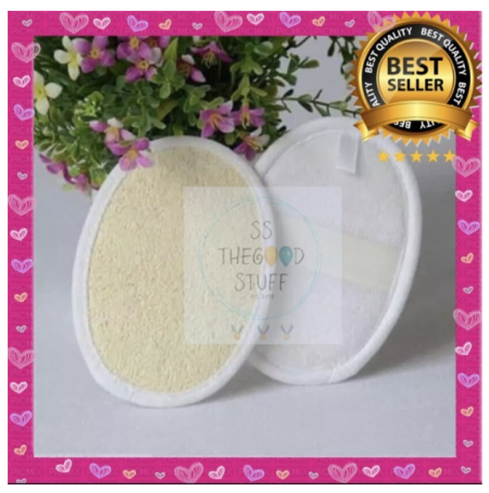 Spons Natural Loofah Pad Body Bath Scrub Sponge Premium Quality!