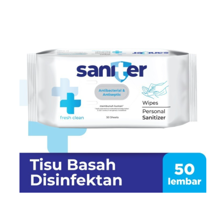 Saniter Personal Wipes Sanitizer - Tisu Basah Antiseptik- 50s isi 4