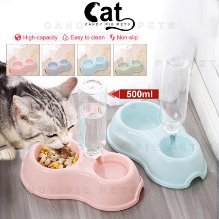 Tempat Makan Kucing Otomatis 500ml Tempat Minum Kucing Otomatis Mangkok Kucing
