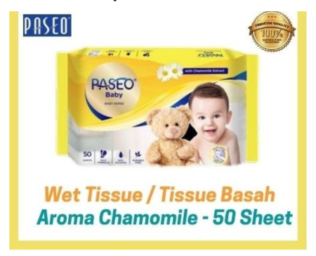 Tissue Tisu Paseo basah Baby Wet Tissue 50s