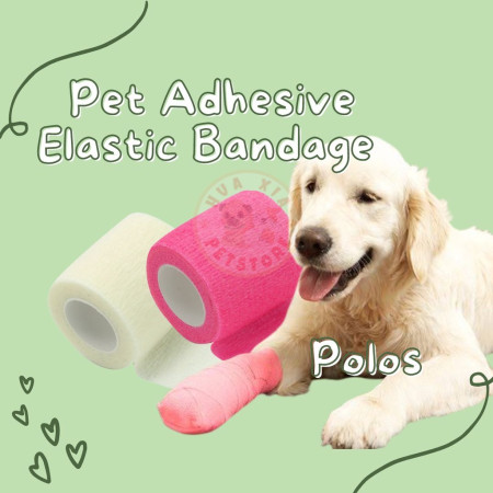 Pet Dog Aid Elastic Adhesive Bandage Perban Plester Anjing