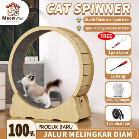 Cat treadmill mute cat running wheel solid wood sports fitness pet roller cat toy cat climbing frame