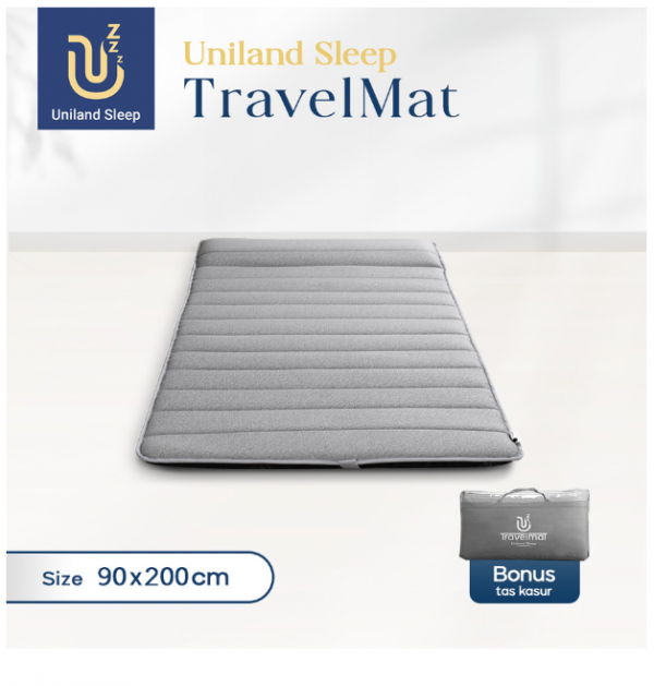 Kasur Lipat Uniland Sleep 90x200 / Travel Bed Mattress BONUS Tas - Grey