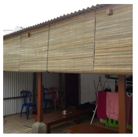 Tirai kerei bambu ukuran 2x2m,lengkap dgn tali penggulung
