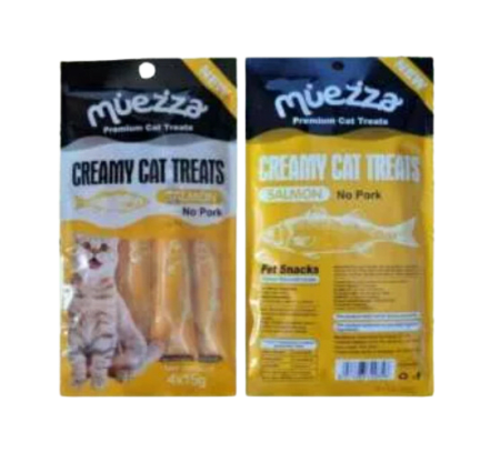 Muezza Creamy Cat Treats Salmon 12 g 1 pack x 5 Pcs
