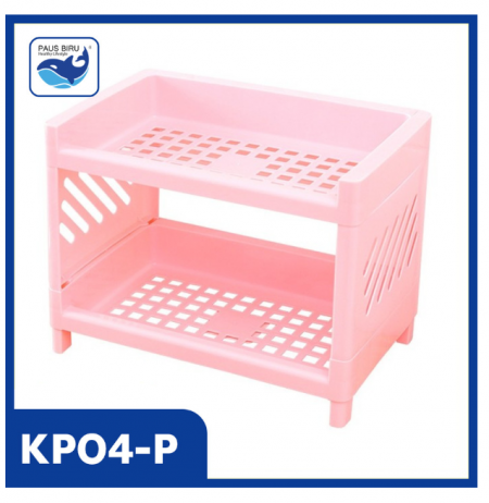 Rak Serbaguna Portable Murah / Meja Plastik Kosmetik Mini / Rak meja - Merah Muda