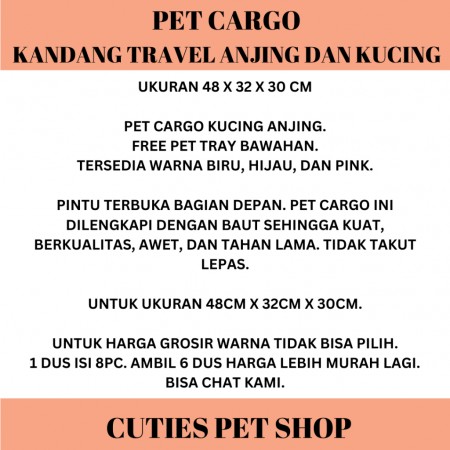 PET CARGO SMALL KANDANG ANJING KUCING PET CARRIER FOR DOG AND CAT