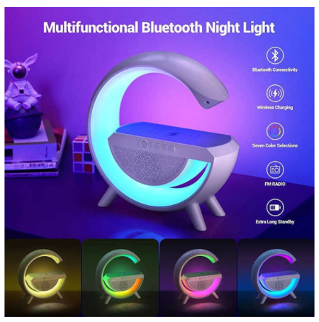 LAMPU TIDUR SPEAKER WITH WIRELESS CHARGING 15W AMBIENT LIGHT