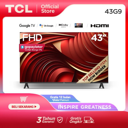 TCL 43 Inch Google TV - 43G9 - FHD - Google Audio - WiFi - 43G9