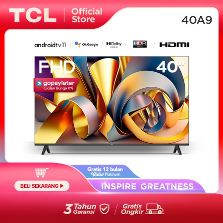 TCL 40 inch Smart LED TV - Android 11.0 - HD - Dolby Audio - GVA 40A9